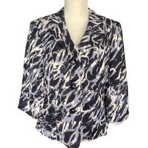 Victor Costa Women’s jacket Size 12‎ (Sm/M) Black Cream Textured